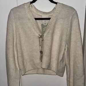 H&M Cream V-Neck Cardigan